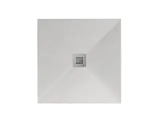 NOKEN SLATE Поддон из минерального литья с фактурной поверхностью, 80x80х2,4h см, белый