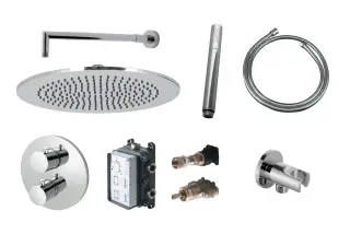 NOKEN KIT ROUND Комплект для душа, с верхним душем NEPTUNE Oval 30x20 см, хром