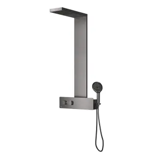NOKEN OXO Душевая стойка с термостатом, ручной душ с 3 функциями дождя, браш. титан