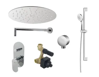 NOKEN PACK ROUND SHOWER Душевой комплект со смесителем и верхним душем 20 см, хром