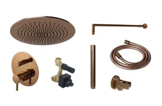 NOKEN PACK RONDO Комплект для душа, с верхним душем NEPTUNE SLIM Ø30 см, браш. медь