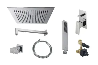 NOKEN PACK SQUARE Комплект: верхний душ 30х30 см, смеситель, ручной душ, держатель, хром