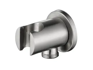 NOKEN ROUND INOX Подвод воды с держателем ручного душа, браш. нержавеющая сталь