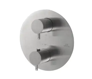 NOKEN ROUND INOX Термостатический смеситель скрытого монтажа на 2 выхода, брашир.нержавеющая сталь