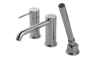 NOKEN ROUND Смеситель на борт ванны на 3 отверстия, хром