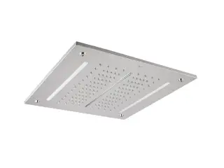 NOKEN SQUARE Верхний душ встраиваемый в потолок 40 см, хромотерапия, 21 и 16 л/мин, хром