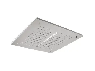 NOKEN SQUARE Верхний душ встраиваемый в потолок 40 см, дождь и каскад, 21 и 16 л/мин, INOX ESPEJO