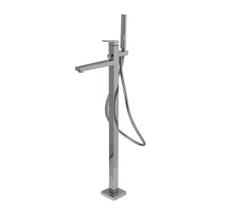 NOKEN SQUARE Однорычажный напольный смеситель для ванны с ручным душем, хром