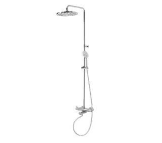 NOKEN TEC ROUND Душевая стойка с термостатическим смесителем, изливом для ванны, хром