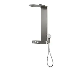 NOKEN LOUNGE Панель для душа с термостатом, верхним и ручным душем, полированная сталь