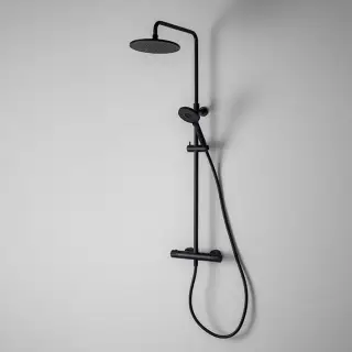 NOKEN SMART N Душевая стойка термостатическая с верхним и ручным душем, черный матовый