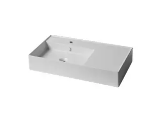 NOKEN ESSENCE C Раковина подвесная с чашей слева, 80 см, с переливом, 1 отв., белый матовый