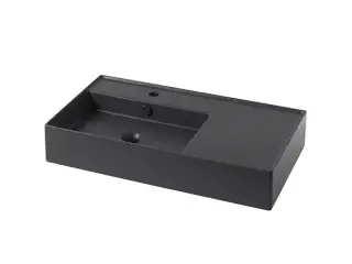 NOKEN ESSENCE C Раковина подвесная с чашей слева, 80 см, с переливом, черный