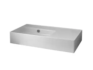 NOKEN ESSENCE C Раковина подвесная с чашей слева, 80 см, с переливом, без отв.под смеситель, белый