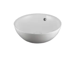 NOKEN SLENDER Раковина Ø42 см для установки на столешницу с переливом, с ДК, белый