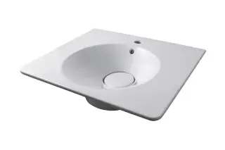 NOKEN TONO Раковина подвесная 60 см с переливом и керамическим донным клапаном, белый