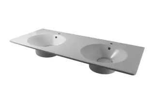 NOKEN TONO Раковина подвесная с двойным углублением120 см с переливом и ДК, белый