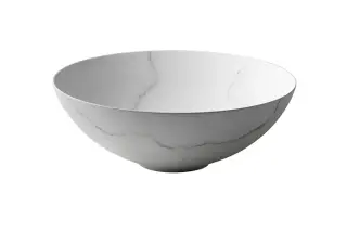 NOKEN SLENDER Раковина на столешницу Ø40 см, БЕЗ перелива, с ДК, carrara marble