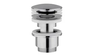 NOKEN Донный клапан (кнопка-клик) с переливом, белый