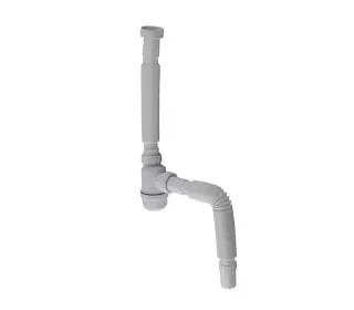 NOKEN Сифон с гибгим подключением для напольной раковины, выход в пол, белый