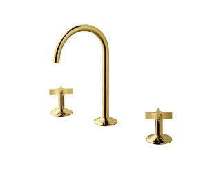 NOKEN LIGNAGE CROSS Смеситель для раковины на 3 отверстия, без ДК, 5 л/мин, золото