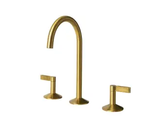 NOKEN LIGNAGE LUXE Смеситель для раковины на 3 отверстия, БЕЗ ДК, ребристая ручка, браш. золото