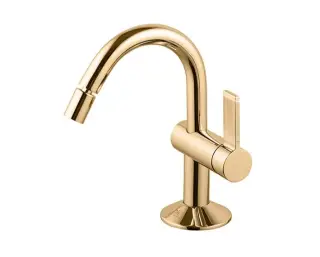 NOKEN LIGNAGE LUXE Однорычажный смеситель для биде, ребристая ручка, без ДК, 5 л/мин, золото