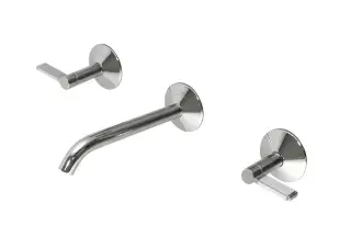 NOKEN LIGNAGE LUXE Смеситель для раковины из стены на 3 отв., без ДК, 5 л/мин, ребристая ручка, хром