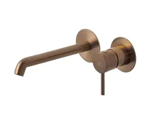 NOKEN ROUND Внешняя часть смесителя для раковины из стены, вылет 200 мм, браш. медь