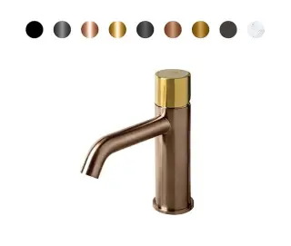 NOKEN ROUND CUSTOM Смеситель для раковины H160 мм, 3/8”, 5 л/мин, без ДК, браш. медь/colors.