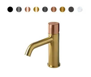 NOKEN ROUND CUSTOM Смеситель для раковины H160 мм, 3/8”, 5 л/мин, без ДК, браш. золото/colors.