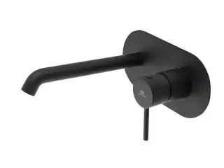 NOKEN ROUND Смеситель для раковины из стены, вынос 200 мм, 5 л/мин, черный