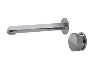 NOKEN TONO Однорычажный смеситель для раковины из стены, ребристая ручка, без ДК, 5.68 л/мин, хром