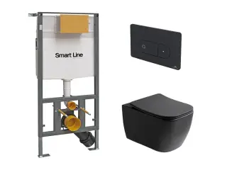 NOKEN PACK LOUNGE Комплект: инсталяция, клавиша, сиденье, унитаз подвесной, черный/черный