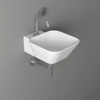 Simas Wave Раковина подвесная 35,5х43 см, без перелива, 1 отвер. под смеситель, цвет: белый глянц. WA07 bi*1