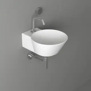 Simas Wave Раковина подвесная 33,5х43 см, без перелива, 1 отвер. под смеситель, цвет: белый глянц. WA05 bi*1