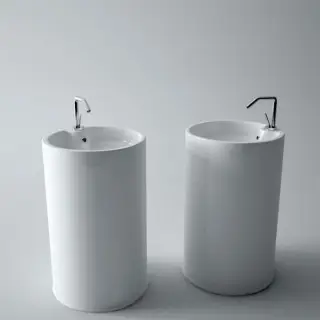 Simas Top e lavabi d'Arredo Раковина напольная с выпуском в стену, перелив, цвет: белый глянцевый GTEbi*1