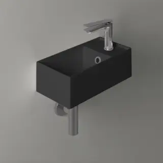 Simas Agile Раковина подвесная 40х20 см, с переливом, 1 отверстие под смеситель, цвет: nero matt AG20 nero matt*1