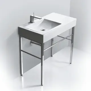 Simas Frozen Консоль 90х50 см, без перелива, без отверстия под смеситель, цвет: белый глянцевый FZ11bi*0