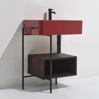 Simas Ratio Раковина чаша 75х46 см, без перелива, c 1 отверстием под смеситель, цвет: rubino RA75 RUBINO