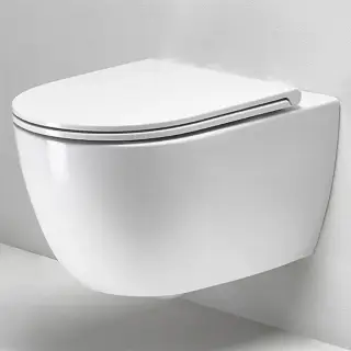 Simas Trevi Унитаз подвесной 37х56 см, безободковый, без крышки-сидения. цвет: белый глянцевый TRV18bi