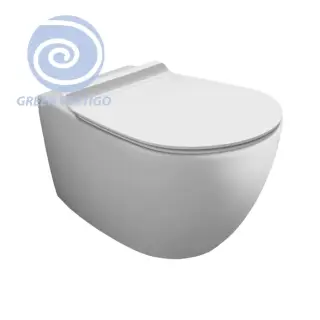 Simas Vignoni Унитаз подвесной 36,5х56 см, безободковый, без крышки-сидения. цвет: белый матовый VI18VERT bi matt