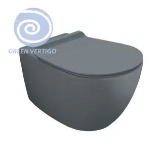 Simas Vignoni Унитаз подвесной 36,5х56 см, безободковый, без крышки-сидения. цвет: cemento matt VI18VERT cemento matt