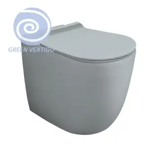 Simas Vignoni Унитаз приставной 36,5х56 см, безободковый, без крышки-сидения. цвет: tela matt VI01VERT tela matt