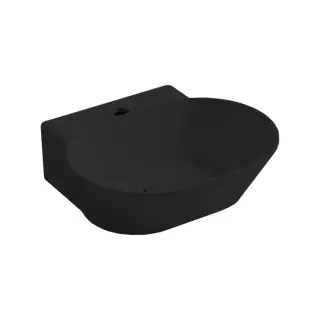 Simas Wave Раковина подвесная 48х43 см, без перелива, c 1 отвер. под смеситель, цвет: черный матовый WA06 nero matt