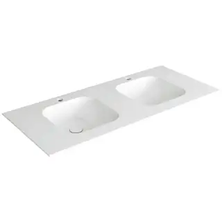 Simas Agile Раковина подвесная с 2мя чашами 120х51 см, без перелива, цвет: белый глянцевый WA120 bi*2