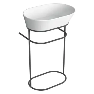 Simas Wave Консоль под раковину WA02 напольная 50х40х75h см, овальная, цвет: nero matt WASA02 nero matt