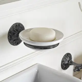 Sbordoni Flora Мыльница с керамической чашей, подвесная, цвет: черный никель FL100NN