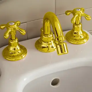 Sbordoni Firenze Смеситель для биде на 3 отв. с донным клапаном, цвет: латунь FI148OON