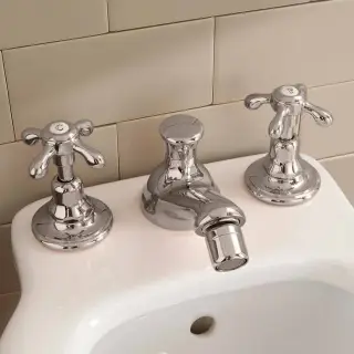 Sbordoni Firenze Смеситель для биде на 3 отв. с донным клапаном, цвет: никель FI146ONI